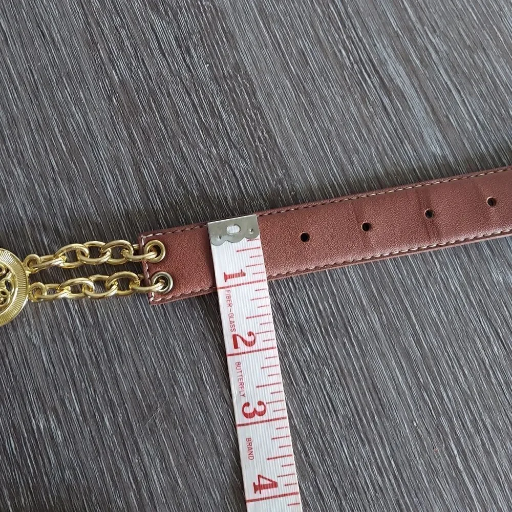 Vintage Brown Gold Tone Chain Belt 39.5